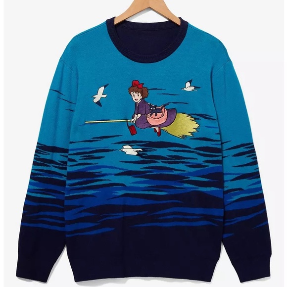 Hot Topic Sweaters - Unisex Studio Ghibli Kiki's Delivery Service Kiki Flying Sweater‎ BoxLunch